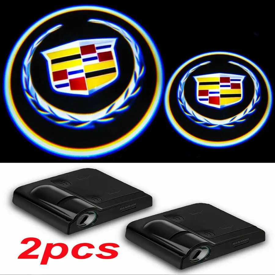 

2X y100 для Cadillac Led Wireless Ghost Shadow проектор с логотипом подсветка дверсветильник