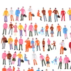 100 шт Новинка, фигурки уличных пассажиров, Модель людей, поезд, парк, миниатюры, пластик, N масштаб, 1:150, смешанные цвета, модель людей