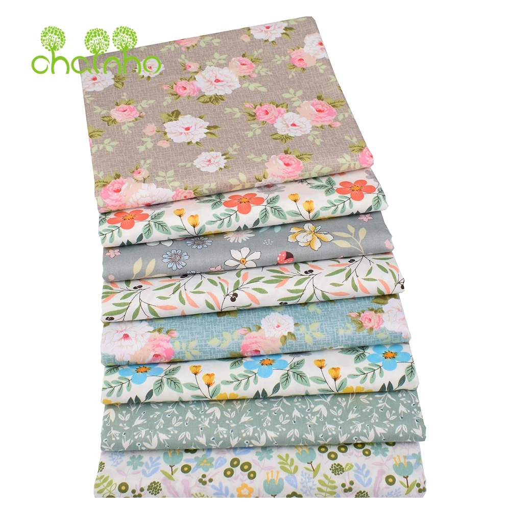 Chainho Цветочная серия саржевая хлопчатобумажная ткань с принтом Лоскутная Ткань