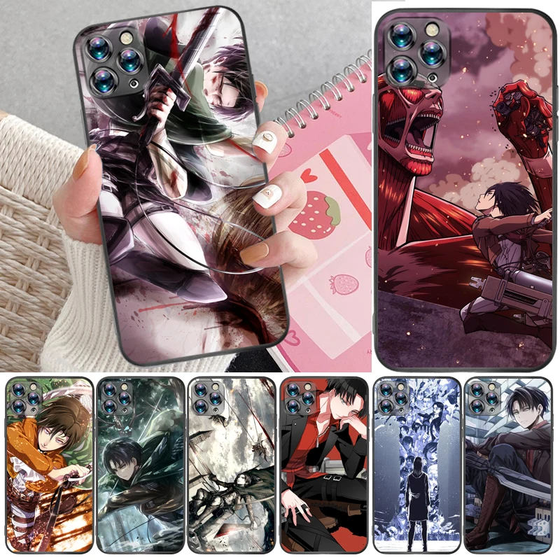

Attack On Titan Armin Arlert Levi Eren Jager Mikasa Ackerman Phone Case For iPhone XR XS Max Coque Funda Carcasa Cases