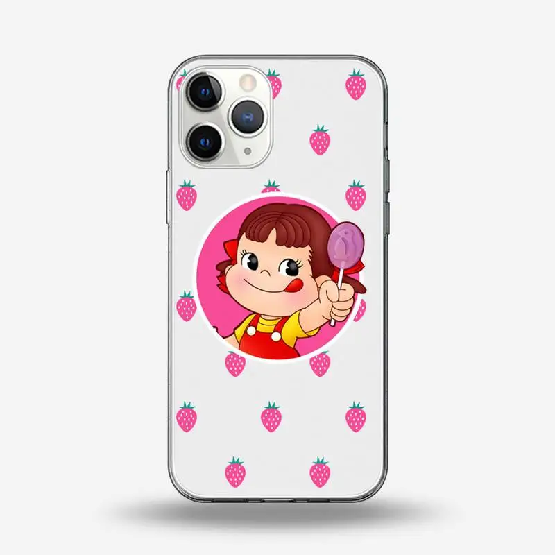 

Sweet Peko Milk Milky pink Phone Case Transparent for iPhone Samsung S 11 12 6 7 8 9 10 20 Pro X XS Max XR Plus lite