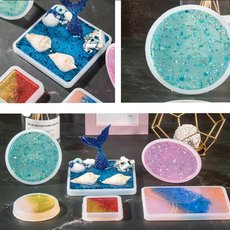 

Square heart-shaped plaster, cement, epoxy resin table mold, coaster, flower pot base mold decoration decoration tool