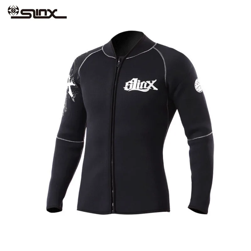 

3mm SCR Wetsuits Jacket Shirt Long Sleeve Neoprene Wetsuits Top and Bottom Front Zipper Two Piece Dive Suit for Scuba Surfing