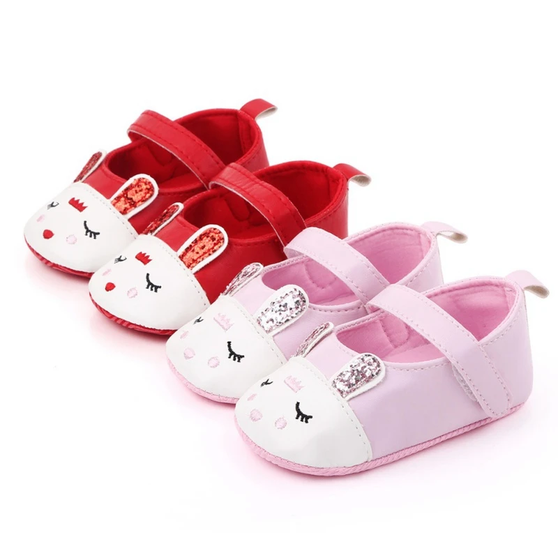 

Newborn Baby PU Leather Shoes Baby Girl Cartoon Shoes Soft Soled Non-slip Footwear Crib Shoes