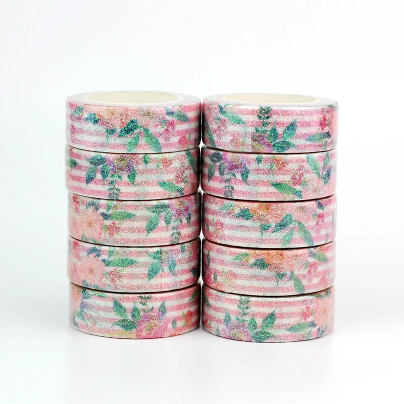 

Wholesale 10pcs/lot Decorative Cute Floral Leaves Washi Tapes DIY Scrapbooking Planner Adhesive Masking Tapes Kawaii Stationery