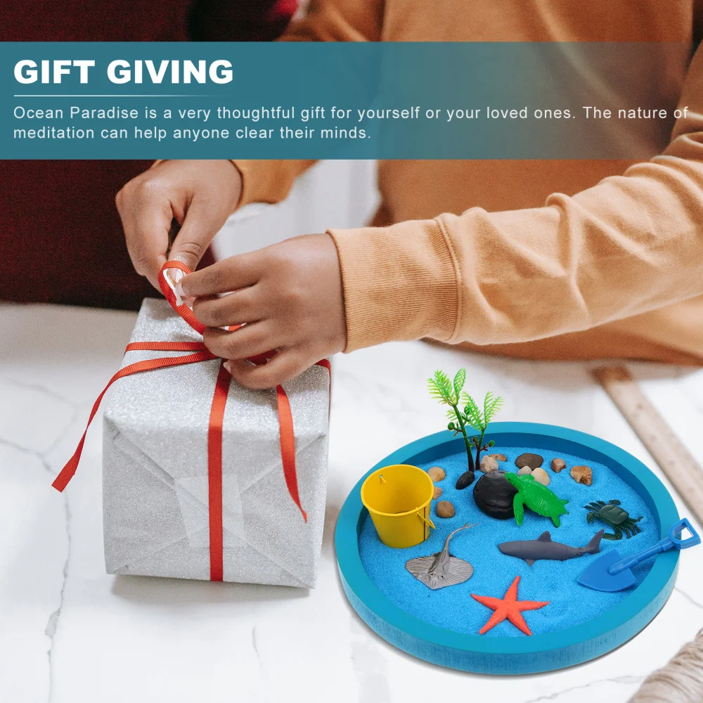 

1Set Creative Ocean Garden Sandbox Mini Ocean Scene Garden Sand Tray Play Kit