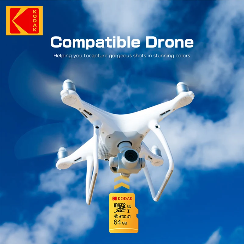 Оригинальная карта памяти Kodak U3 A1 V30 Micro SD 128 ГБ 32 64 Гб 256 512 класс 10 Видео телефон |