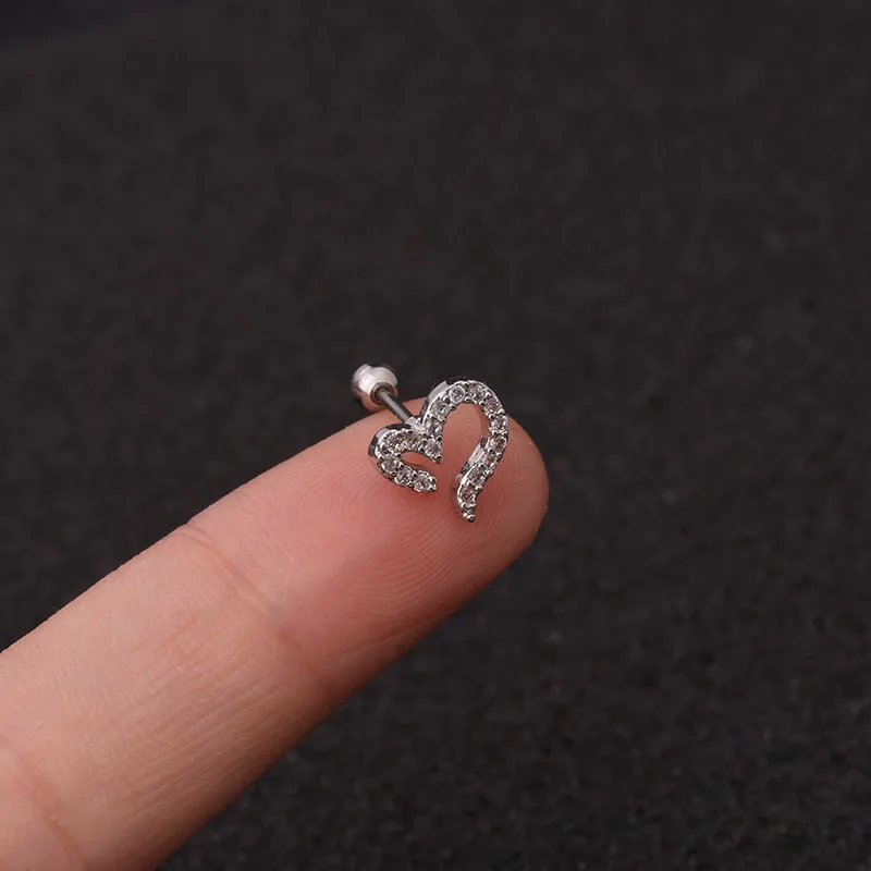 Feelgood 10pcs/lot 20g Stainless Steel Screw Back Stud Cz Ear Cartilage Earring Tragus Helix Conch Rook Piercing Jewelry | Украшения и