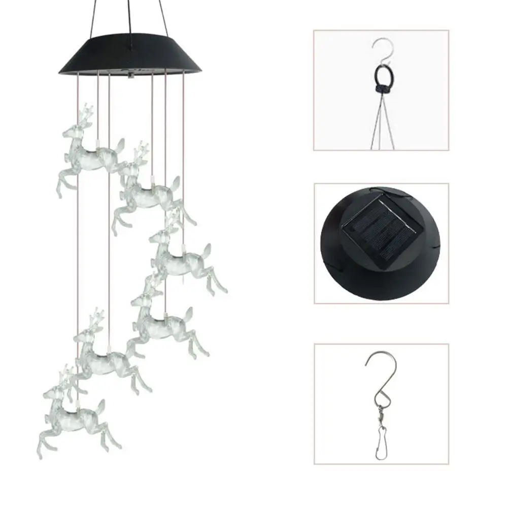 Светодиодная гирлянда с 6 светодиодами на солнечной батарее цветная