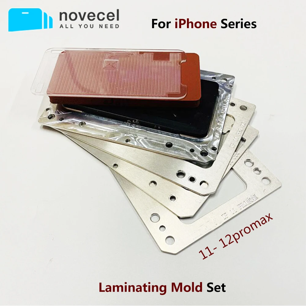 

Novecel LCD Screen Alignment Laminating Mold for iPhone 11 12 pro max OCA Glass Polarizer Position Mould Phone Repair Tools Set