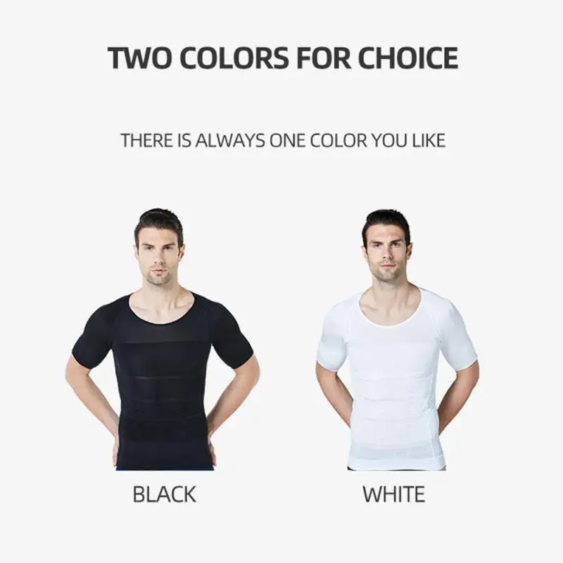 2020 Men Body Toning T-Shirt Slimming Shaper Corrective Posture Belly Control Compression Man Modeling Underwear Corset | Спорт и