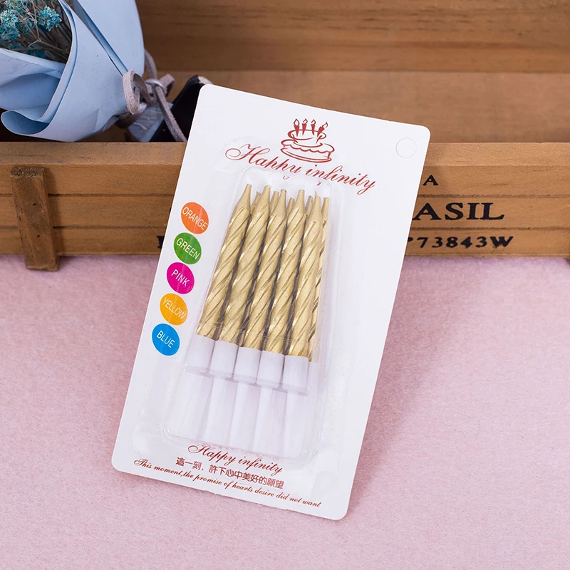 10 шт./компл. Свеча для выпечки торта на день рождения креативная Хрустальная нить