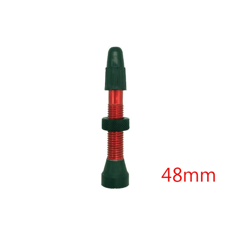 red 48mm 1 шт. велосипедный клапан для бескамерных шин дорожный велосипед MTB бескамерный Клапан 48 мм 60 мм алюминиевый сплав без трубки presta клапан - Цвет: red 48mm