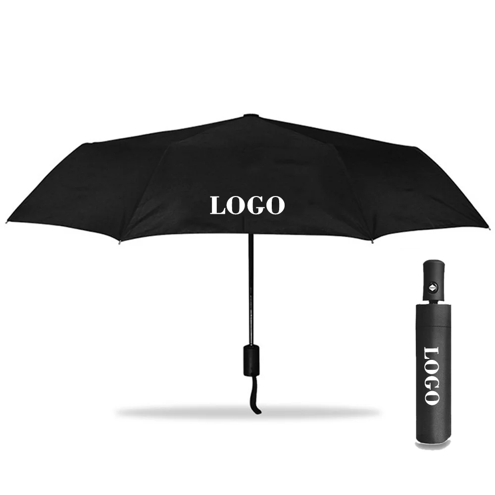 Full Automatic Business Umbrella Folding Male Female Parasol for MINI Cooper Auto Logo Emblem Umbrella Luxury Windproof Black