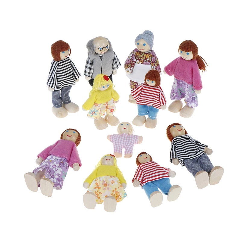 

Маленький деревянный игрушечный набор, счастливый кукольный домик, семейные куклы, фигурки, персонажи, дети, игра, кукла, подарок для детей, ролевые игрушки