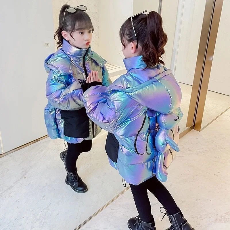 Новинка Осень зима 2021 детская одежда для девочек длинная куртка Детское пальто