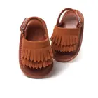 Летние повседневные модные сандалии из искусственной кожи с бахромой для маленьких девочек 0-18 м