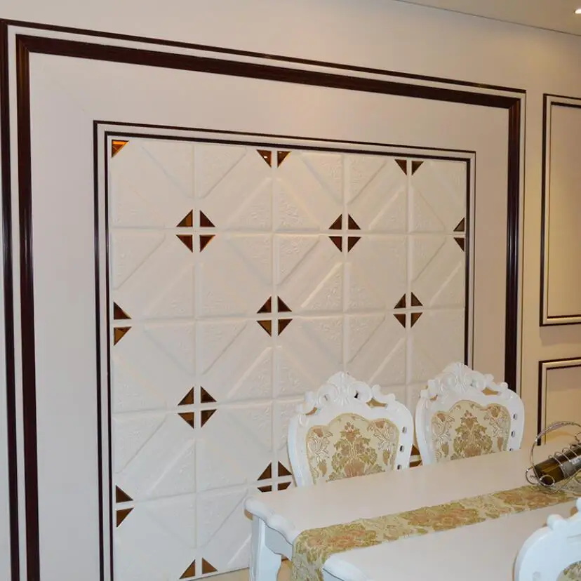 Роскошные панели обоев из пенопласта наклейки diy 3d искусственной кожи обои для