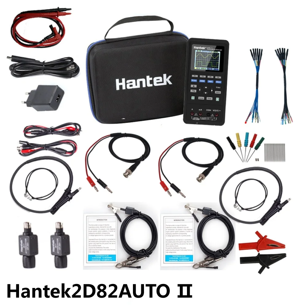 Hantek 2D82Auto цифровой автомобильный портативный осциллограф 4 в 1 + мультиметр 80 МГц
