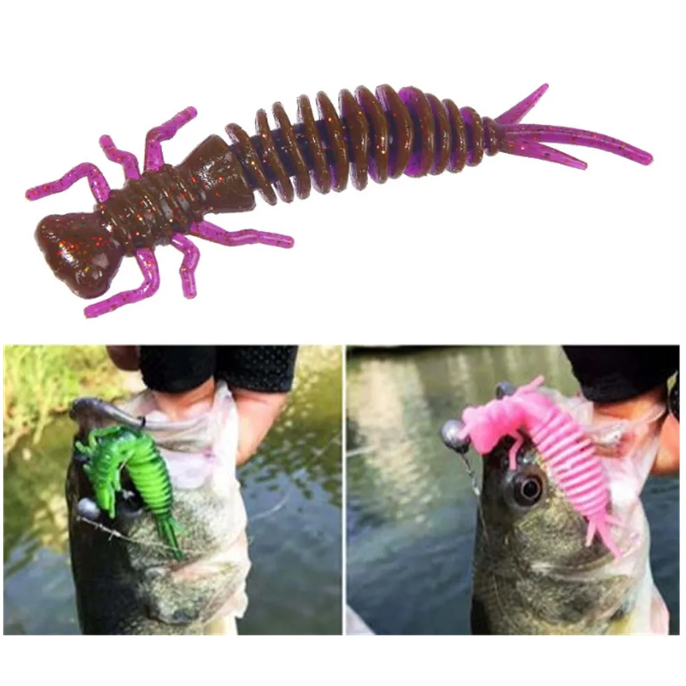 

10pcs/lot Larva Worm Soft Lures 55mm 75mm 10mm Fishy Smell Jig Silicone Bait Freshwater Swimbait Silicone Bass Pike Pesca Tackle