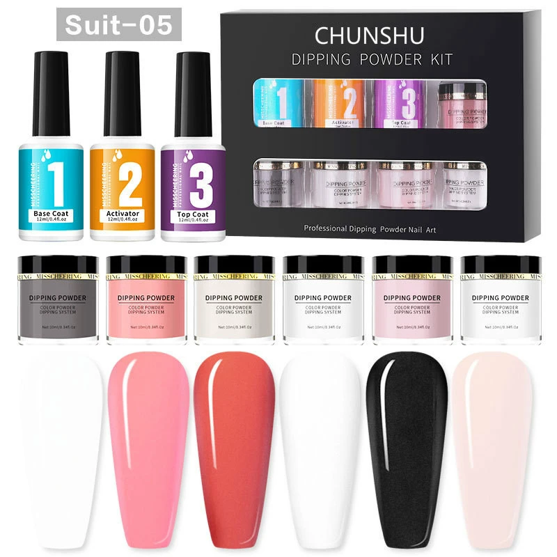 CHUNSHU10ML акриловый порошок для ногтей и жидкий набор Красочный окунающий Блестящий