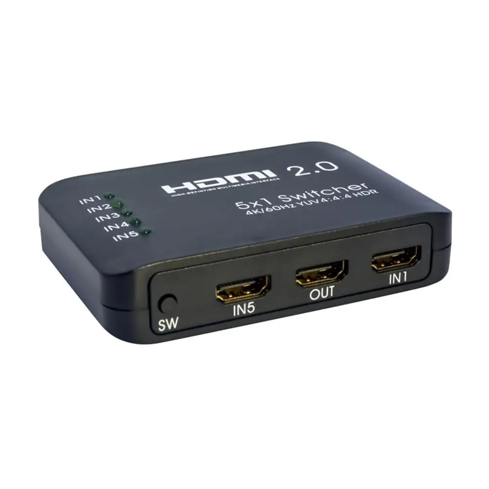 Низкое потребление HDMI 2 0 5x1 видеопереключатель высокой четкости поддерживает 4K 60