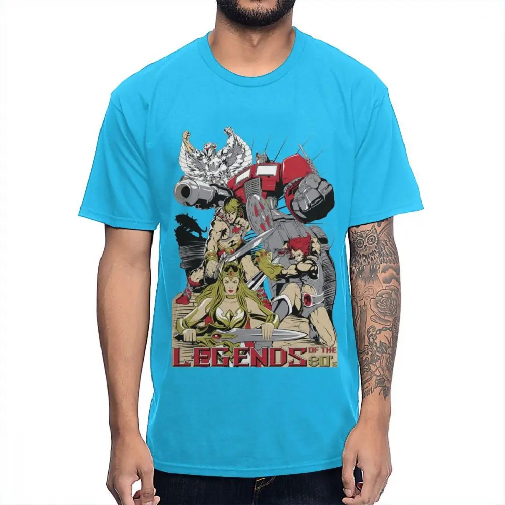 Классическая футболка с героями мультфильмов 80S He-Man Optimus Prime She-Ra Princess OF power Thundercats Мягкая тонкая мужская футболка - Цвет: Королевский синий