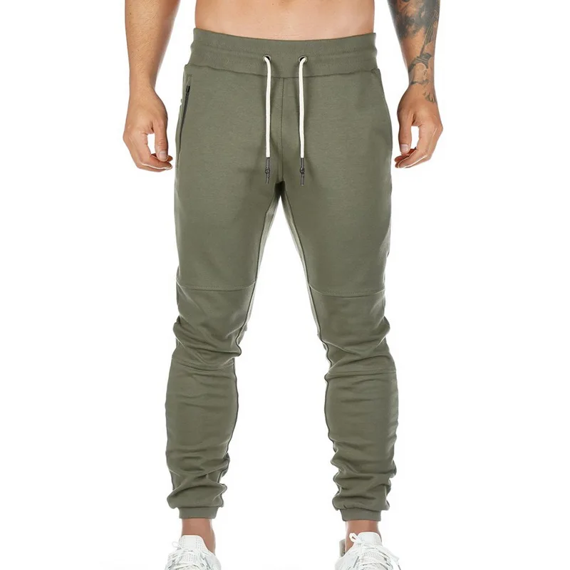 04 SHUJIN PuimentiuaAutumn Solid Loose Straight Men's Casual Pants Long Trousers Waist Pants Men Plus Size Cotton pantolon erkek - Цвет: 04