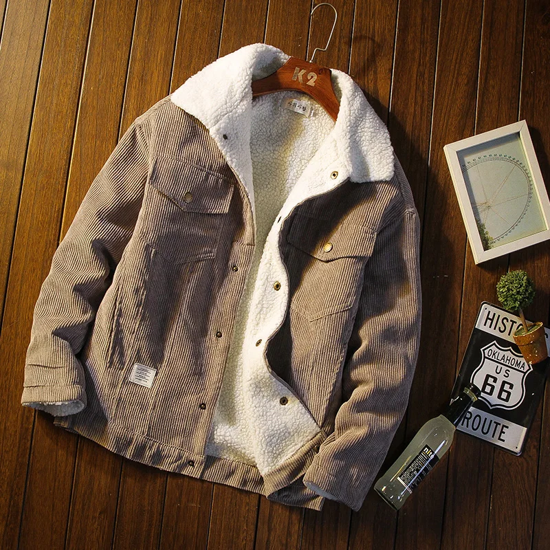 

Corduroy Jacket Men's Autumn and Winter Thick and Warm High-quality Men's Jacket Men's Casual Cotton Jacket Large Size 5XL