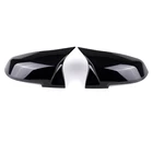 Чехол для зеркала заднего вида BMW 5 6 7 series F10 F12 F01 F18 F06 F02 520li 2014-2016 ABS Глянцевая чернаябелая модель M LOOK