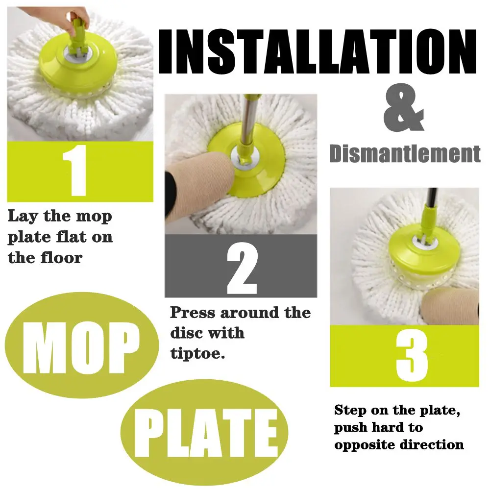 

2 pcs Replacement Microfiber Mop Heads 360 Spin Round Shape Standard Size Easy Wring Spin Mop Refill for Home Floor Cleaning Mop