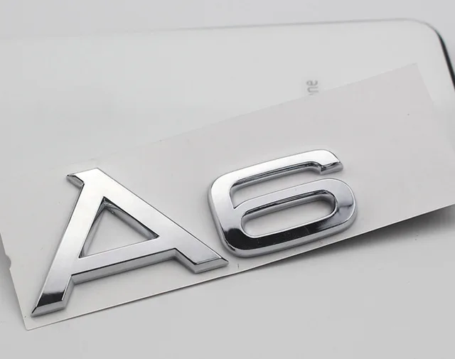 Хромированные буквы наклейка на заднюю дверь автомобиля для Audi A6 C6 A3 A6L A8L Q5 Q7