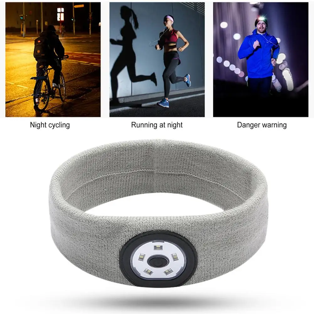 

Sports LED Headband USB Charging Light Up Sweatband Unisex Outdoor Hat Led Lights For Cycling And Running At Night Dropshipping
