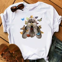 butterflies sloth cute sloth animal print t shirt funny women tshirt harajuku streetwear t shirt summer clothes tops