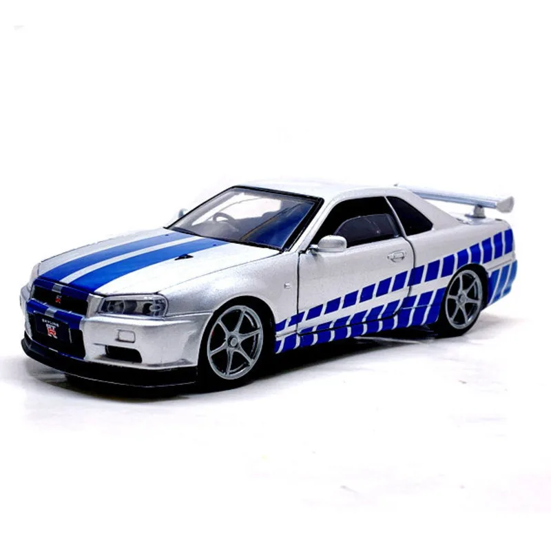 Модель автомобиля игрушечного Nissan Skyline Ares GTR R34 R35 литой металлический автомобиль