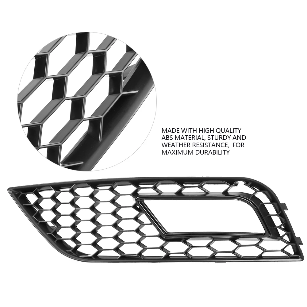 

2 pcs For RS4 Style Glossy Black Front Bumper Fog Light Grilles for Audi A4 B8.5 2013-2016