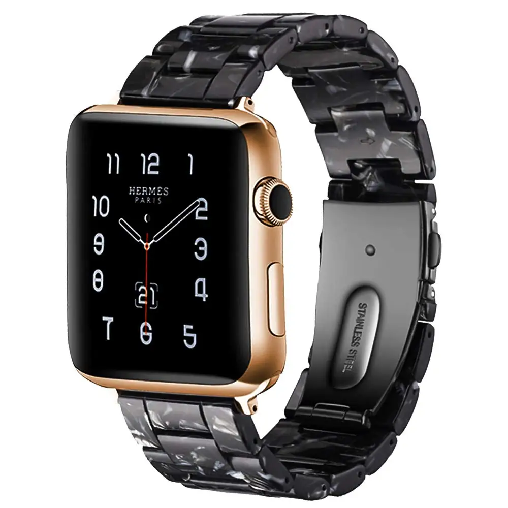 Ремешок резиновый для Apple watch band 44 мм 40 браслет с пряжкой из нержавеющей стали iWatch