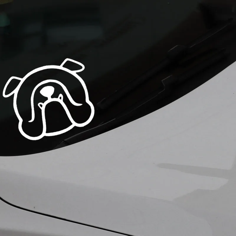 

Car Sticker Motorbike Sticker Cute English Bulldog Face Profile PVC Waterproof Sunscreen Decal Dog Black/Silver 13x10.7cm