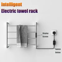 304 stainless steel electric towel rrack with led timer towel warmer rack 4 bars ladder clothestowel warmer rack for bathroom