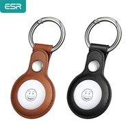 esr leather case for apple airtag protective cover for apple locator tracker anti lost device keychain protect sleeve tag case