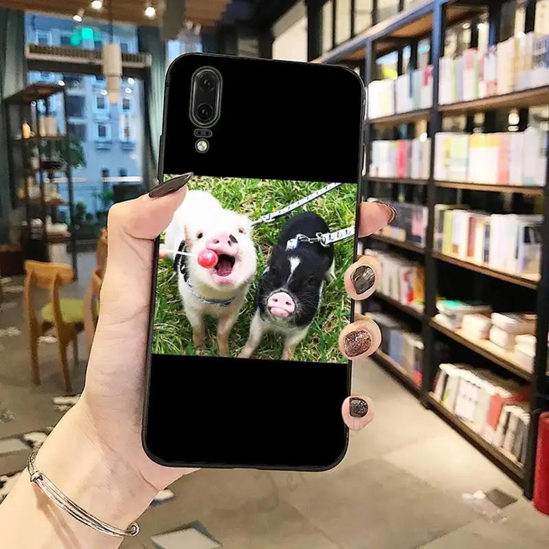 

Cute Kawaii Pet Pig Pink animal Phone Case For Huawei honor Mate P 10 20 30 40 Pro 10i 9 10 20 8 x Lite