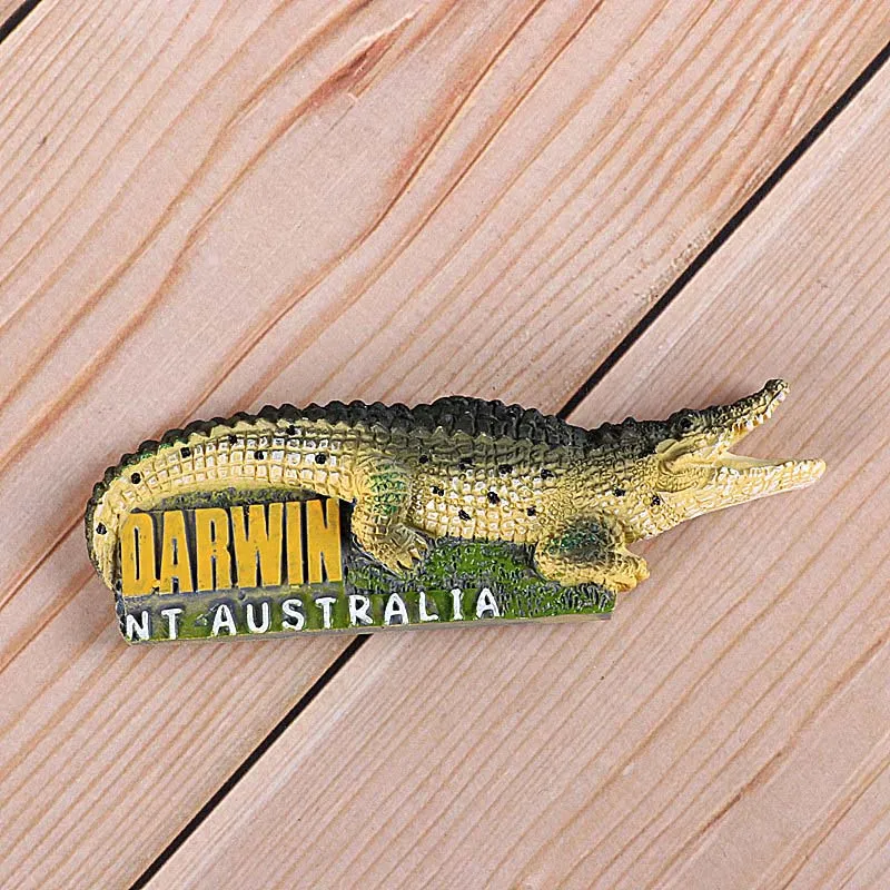 australia crocodile Африканская дикая природа крокодил верблюжий бык креативный имитация магнитов на холодильник Кения Сирия Британия путешествия за границу в память - Цвет: australia crocodile
