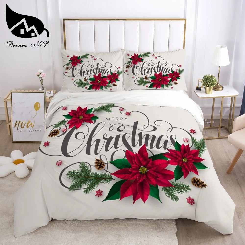 Dream NS Red Christmas Bedding set Queen Bedding Home Textiles Set Bedclothes Santa duvet cover set juego de cama