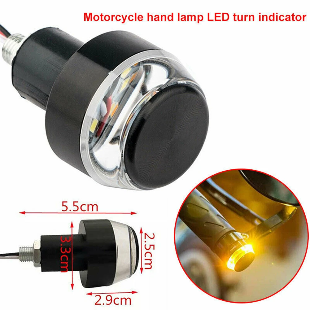 

1pair Safe Driving Front For Motorcycle Led High Brightness Indicator Turn Signal Light Handle End Outdoor Waterproof DC 12V
