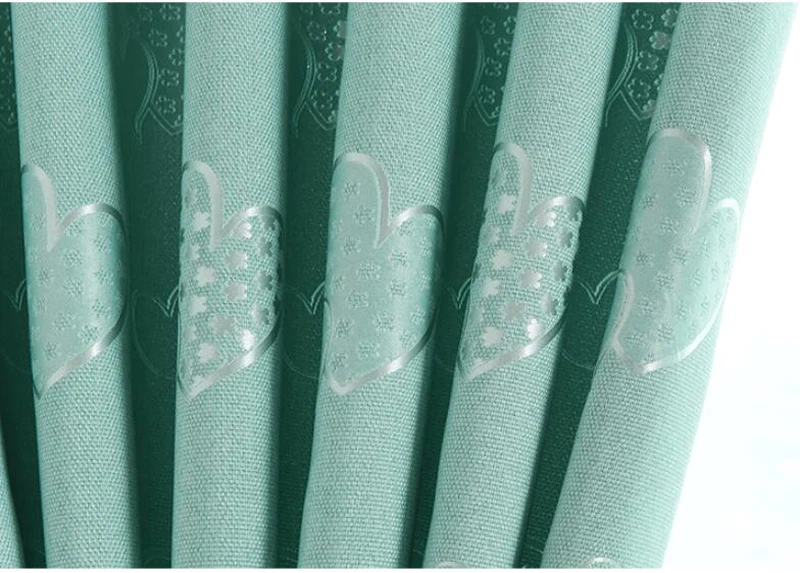 Charm Love Heart Jacquard Curtain For Living Room Cartoon Blue Door Cabinet Small Window Treatment Drapes PC033C