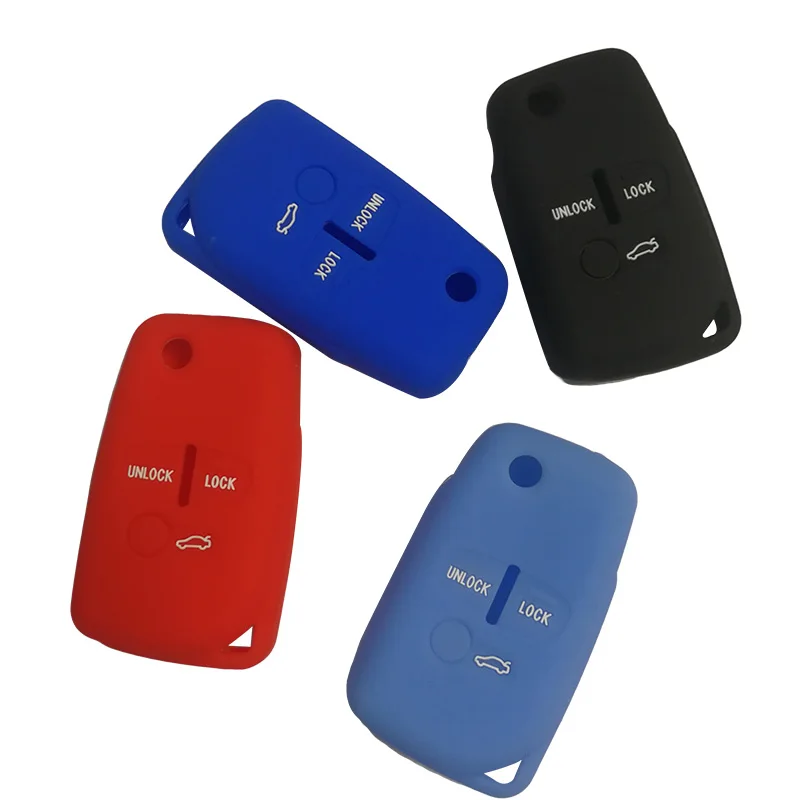 

Silicone Flip Key Case Cover for Mitsubishi Pajero EX Galant ASX Outlander Lancer 2Button Pouch Case for Keys Keychain Charms