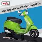Скутер Maisto 1:18 Vespa 150 ABS 2017-2018, модель мотоцикла из сплава, модель автомобиля, литой и игрушечный транспорт, коллекционные подарки