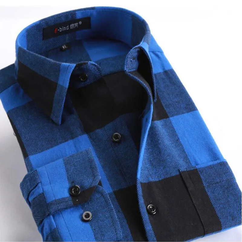 Рубашка мужская с длинным рукавом фланелевая Удобная Повседневная блуза в