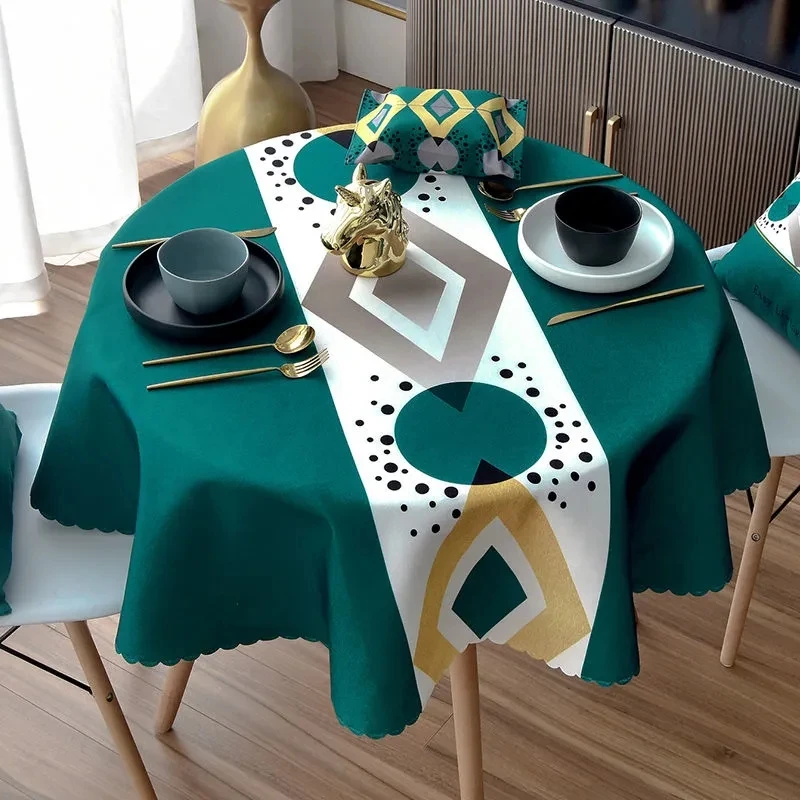 Водонепроницаемая скатерть Proud Rose с принтом круглая для чайного столика сельская