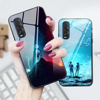 case for oppo find x2 back phone cover black silicone bumper with tempered glass series 3